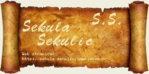 Sekula Sekulić vizit kartica
